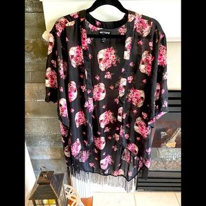 Hot Topic Floral Skull Kimono Size XXL